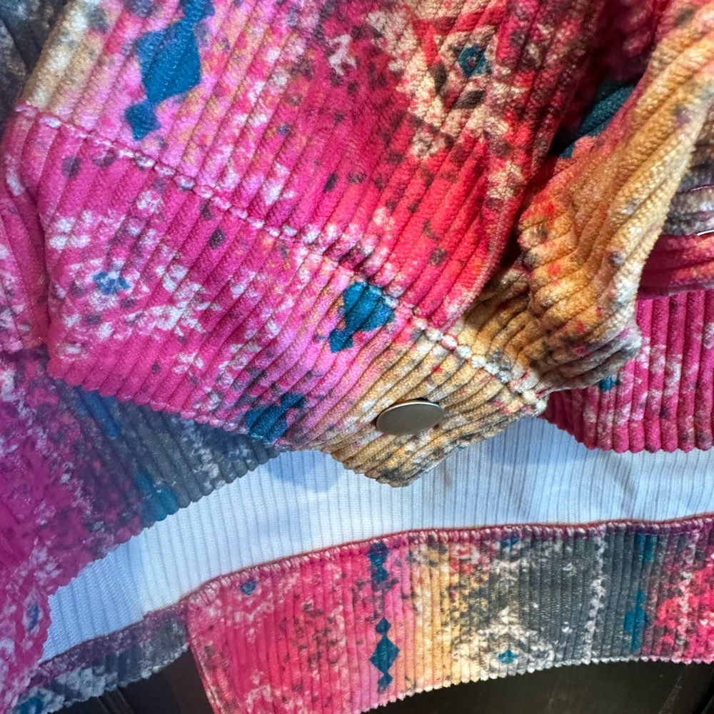Savanna Jane Multicolor Button Down Jacket with Pockets - Size Large - Picture 5 of 11